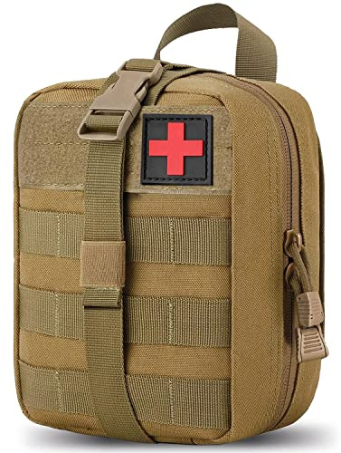 TANSOLE ifak molle erste Hilfe Tasche leer Taktische gürteltasche EDC Tactical kleine Pouch für Outdoor Survival, Camping, militär einsatztasche Reise verbandstasche Bag (Khaki)