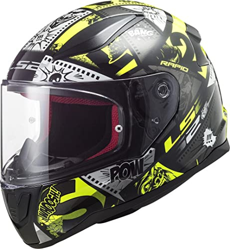 LS2, Integral-Motorradhelm für Kinder Rapid Mini Vignette Black H-V Yellow, L