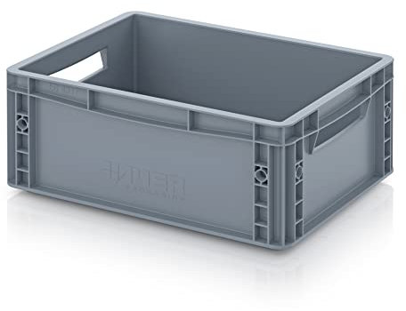 Caja de almacenamiento para euro, 40 x 30 x 17 cm, caja de almacenamiento de 15 L, apilable y estable, cajas de almacenamiento, recipiente de plástico, caja de recolección, caja de alimentos, caja de