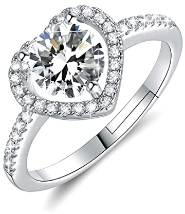 Luckimoli Moissanite Adjustable Engagement Ring, Promise Eternity Ring for Women,Wedding Rings,Jewelry Gift,Friendship Promise Fashion Jewelry Valentine Gifts for Women