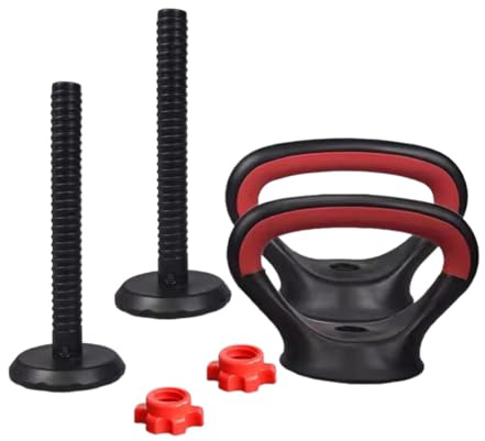 Oshhni Kettlebell Mango de Peso, Agarre de Kettlebell Doméstico, Agarre de Campana de Hervidor, Rojo, PVC y Acero