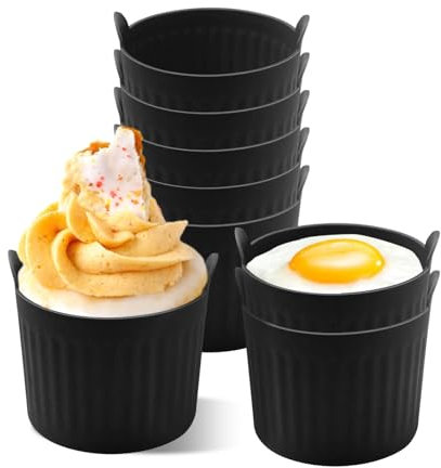 8 Pezzi Pirottini per Friggitrice ad Aria, Pirottini Friggitrice Ad Aria, Stampi per Uova in Camicia, Privo di BPA Stampo Muffin Friggitrice Ad Aria, Pirottini Silicone Muffin per Budini, Cupcake