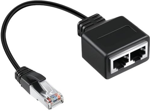 Divisor de cable Ethernet RJ45, 1 macho a 2 hembras, adaptador de red LAN de alta velocidad, apto para cable Cat5, Cat5e, Cat6, Cat7