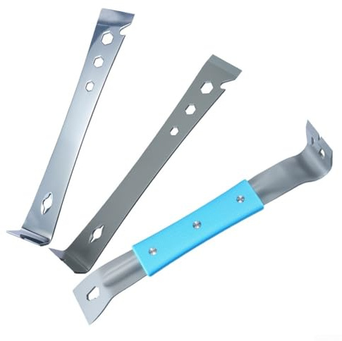 Barra de palanca de acero inoxidable resistente con mango de goma para tirar de clavos, para palanca y elevación, adecuada para apicultura y carpintería (B)