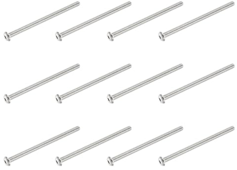 PATIKIL Viti A Testa Bombata Con Innesto Esagonale, 12 Pezzi #10-32 UNF x 3 Pollici 304 Acciaio Inossidabile Guida Esagonale Filettatura Completa Bulloni Macchina Per Mobili Acqua, Argento