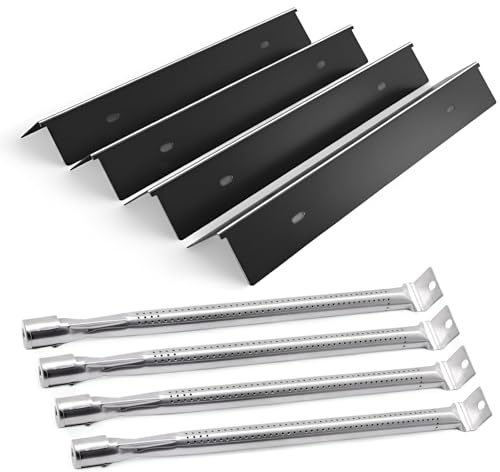 Nordic Bbq Store Reservdelar för Napoleon Freestyle 425 & Legend 425 grillar, porslinemaljerade ståltätningsplattor och rostfritt stål SS 304 grillbrännare, 4-pack Napoleon grilldelar