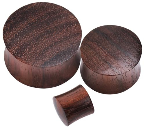 Ekologisk brun Sono trä sadelplugg, 22 mm, unisex kroppspiercing, trämaterial, ingen metall, brun