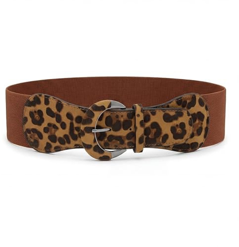 BlackButterfly Midjeskärp Dam Klätt Spänne | 7,5 cm brett, konstläder, präglad struktur eller leopardmönster, två bärlägen, elastiskt runt om, storlekar S-XXL