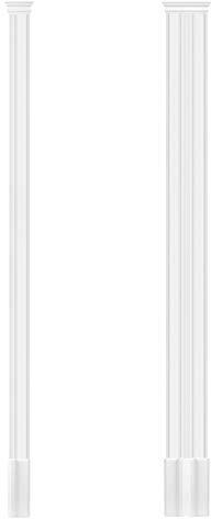 Hexim Pilaster ca 93 x 32 mm – väggrelief/stuckaturdekor av PU hårt skum, urval av skaft, kapitel och bas – Perfect D1511 (2 meter skaft D1511)