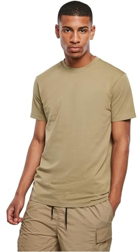 Urban Classics Herren Basic Tee – Kurzarm T Shirt mit Rundhalsausschnitt in regulärer Passform für Freizeit Sport Alltag und Streetwear Outfits,Khaki,4XL
