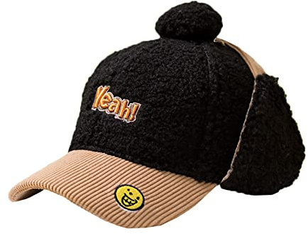 Vobozeany Gorra de Béisbol Infantil Invierno con Orejeras Niño Gorra con Visera Gorro de Aviador Caliente A Prueba de Viento Sombrero de Esquí Ciclismo Al Aire Libre 3-10 Años