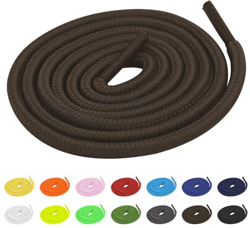TBOC Runde Schnürsenkel Braun 120 cm 5 mm – Robuste Schuhbänder für Sneaker, Wanderschuhe & Arbeitsschuhe – Strapazierfähige Ersatz Schnürsenkel für Damen Herren Kinder – 2 Paar