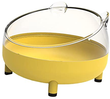 B Baosity Hamster Baño Caja Desmontable para Arena Hámster Bañera Transparente Contenedor Antideslizante Material PP Adecuado para Jaula Decoración, Amarillo