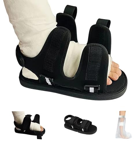 Siomlana Post Op Shoe for Broken Foot,Adjustable Walking Boots Recovery Cast Shoe Covers,Direct Post Op Recovery Shoe for Stable Ankle Joints,Medical Open-toe Plaster Shoes for Men or Women XL