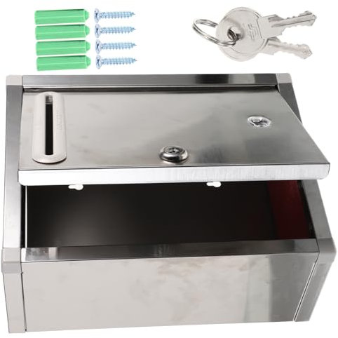 NUOBESTY Galvanized Steel Mailbox Outdoor Mailbox for Door Mounting Weatherproof Random Color