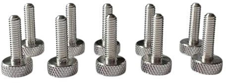 PrecisionGeek Tornillos moleteados de aluminio, M6 x 15 mm, 19 mm, 1 juego (10 unidades)