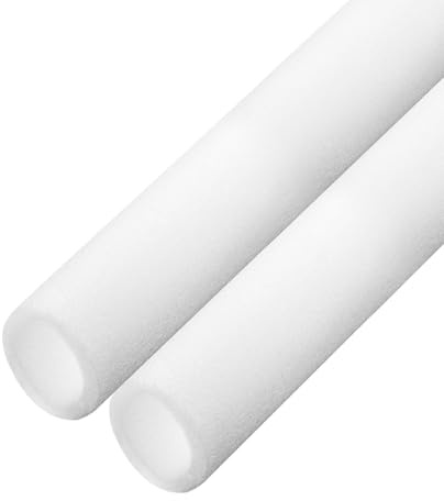 QUARKZMAN 2 Piezas Tubo De Espuma Para Aislamiento De Tuberías 50mm (2 Pulgadas) DI 70mm DE 3 Pies Protección Contra Congelación Para Tuberías De Cobre Blanco