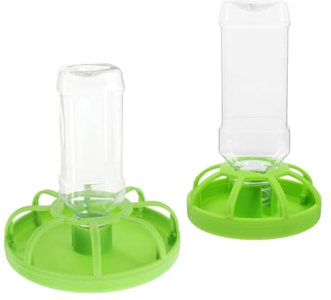 SHINEOFI Lot de 2 Sets de Mangeoires pour Cailles en Plastique, Distributeurs de Nourriture pour Poussins et Petits Animaux, Taille Petite et Grosse, du Gaspillage Alimentaire, Usage Ferme