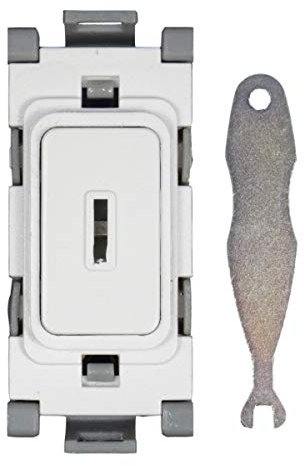 Deta G3534 Grid Key Switch 20 Amp 1 Way Double Pole (White)