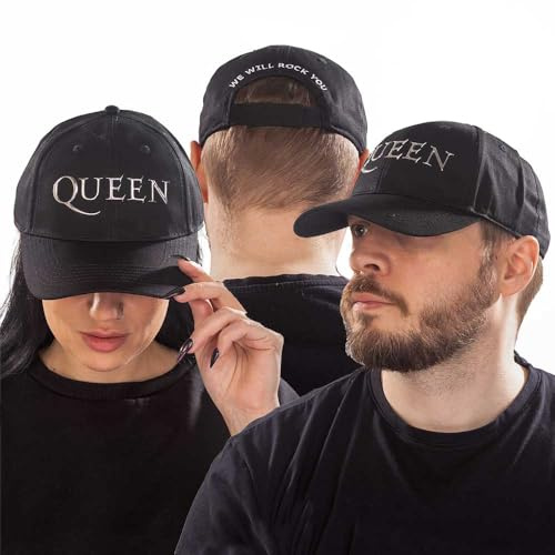 Queen Baseball Cap We Will Rock You Chrome Logo offiziell Nue Schwarz Adjustable