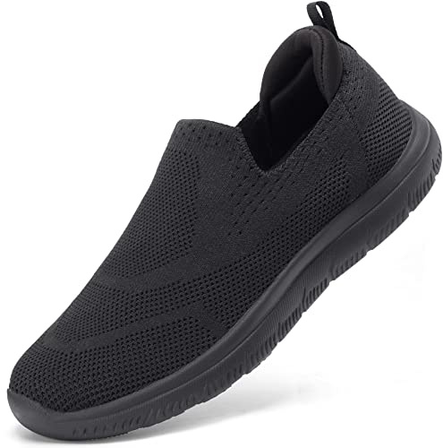 HKR Sneakers Donna Comode Ginnastica Corsa Running Fitness Sneakers Leggero Memory Foam Scarpe da Lavoro Casual Tennis Nero EU 42