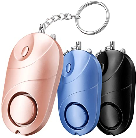 Alarme Personnelle [3 Pack], Qoosea Safe Sound Alarme de Sécurité Personnelle Porte-clés sirène 140 DB avec lumière LED, Alarmes de sécurité d'autodéfense d'urgence pour Enfants/Femmes/Personnes âgées