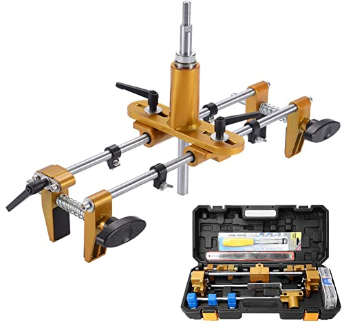 mortaise de serrure de porte, kit d'installation de serrure de porte 18 pièces avec 3 couteaux en carbure de tungstène gabarit de mortaisage pour installation/remplacement de serrure de porte en bois