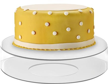 Tablero acrílico para Tartas, Divisor cilíndrico Elevador Transparente Decorativo | Discos de exhibición de Pasteles Decoraciones para Compromiso, cumpleaños, Boda, reunión, día conmemorativo Samuliy