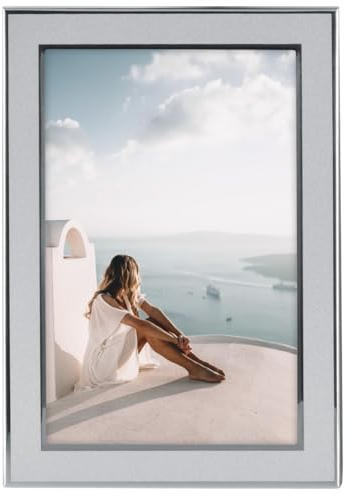 Hama Bilderrahmen 10x15 (Fotorahmen, Portraitrahmen, Hochformat, Querformat, zum Hängen, Hinstellen, Hängevorrichtung, Aufsteller, Samt, Bildformat 10 x 15 cm) silber