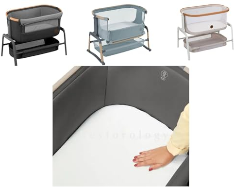 BUY ALL HERE Maxi Cozi Iora Crib Mattresses - Breathable Extra Thick Super Soft Baby Anti Allergy Waterproof With Removable Washable Cover Made In UK (80 x 50 x 5 cm)