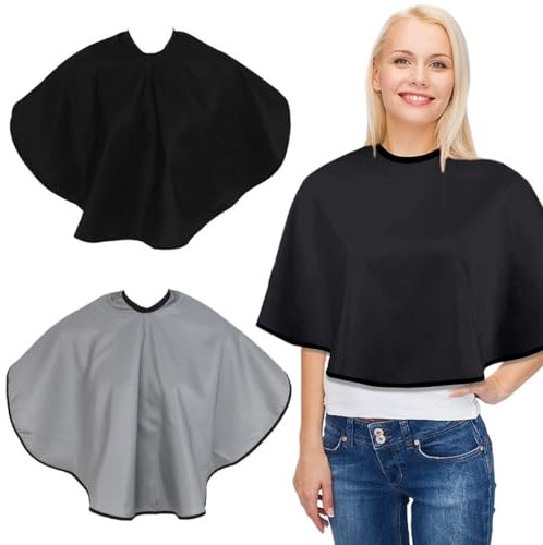 KOQAIIZ Mantella Parrucchiere, 2pcs Mantellina Taglio per Parrucchieri, Mantella per Trucco Impermeabile, Parrucchiere Panno Grembiule per Domestico e Barbieri