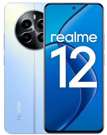 realme Smartphone 12 4G 8+256 GB, SUPERVOOC de 67 W, Procesador Snapdragon 685, Pantalla AMOLED ultrafluida de 120 Hz, Cámara Sony LYT-600 OIS, Gran batería de 5000 mAh, Skyline Blue(no Adapter)