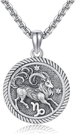 URONE Capricorn Necklace 925 Sterling Silver Capricorn Pendant And Chain Constellation Necklace Capricorn Jewelry Capricorn Birthday Gifts for Women Men