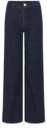 OPUS Damen Wide | Extra Wide Leg Jeans MIVA Palazzo Dynamic aus Baumwoll Mix Dark Rinsed Blue, 36 L32