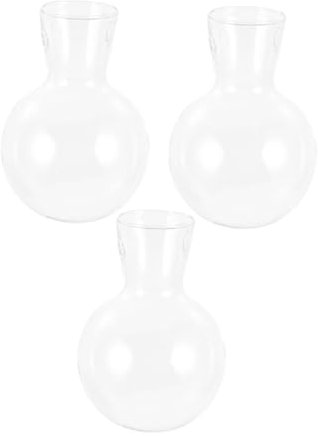 GRIRIW Glasvase Zur Pflanzenanzucht 3er Set Mit Stabilem Holzrahmen Ideal Als Büro- Und Heimdekoration