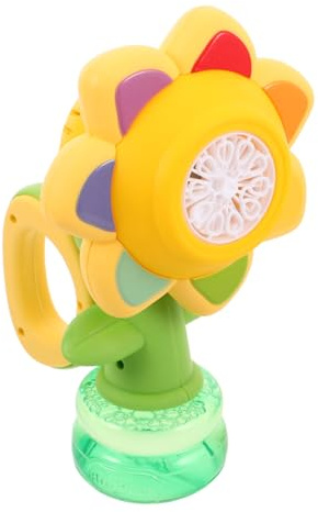 HOOTNEE Machine à Bulles Portable Rechargeable avec Design Unique en Plastique pour Fêtes D'été et Mariages, Bulles Colorées, Accessoires de Chargement Inclus