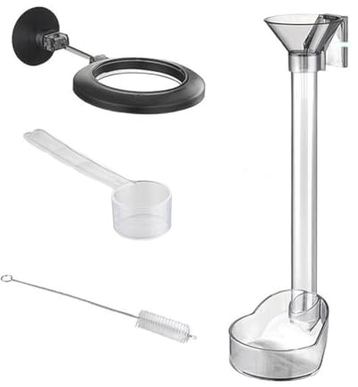 FACAIIO Juego de comedero de camarones con alimentación para anillos y cepillo de limpieza de tubos, ajustable, 21 cm/39 cm, kit de tubo de alimentación de peces de plástico para acuarios
