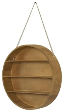 Väggmonterad Förvaringsställ Bakgrund Väggdekoration Leksaksklassificering Cirkulär Hängande Träram(Light brown)
