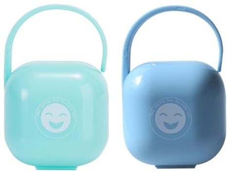 CLISPEED Estuche para Chupetes Portátil de Pp Asa, Caja para Chupetes para Bebés, 2 Piezas, Resistente al Polvo y Caídas, Adecuado para Madres E Infantes Color Varios estilos