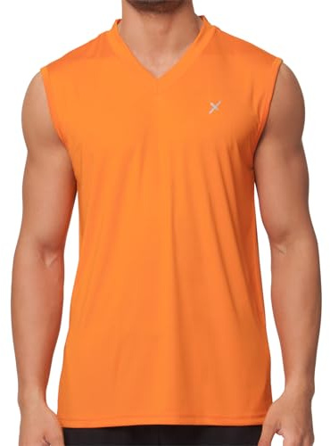 CFLEX Sportskjorta för män, fitness, muskelskjorta, sportkläder, kollektion, apelsin, L