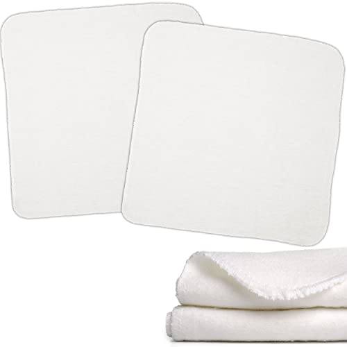 alles-meine.de GmbH 2 TLG. Set - Moltontuch/Stoffwindel - einfarbig weiß - 40 cm * 40 cm - 100% Baumwolle - Mulltuch/Spucktuch/Waschlappen/Babytuch - Babyspücktücher Win..