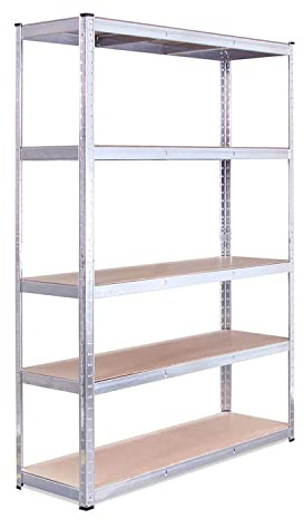 G-Rack Garage Shelving Unit: 180cm x 120cm x 40cm | Single bay, Galvanised 5 Tier Unit | 175kg Load Weight Per Tier (875kg Per Unit) | Home, Office, Garage or Business Use | 5 Year Warranty