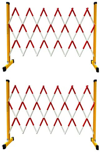 2st FRP Expandable Barrikadstaket - Infällbart Trädgårdsstaket, Traffic Barricade Mobilt Staket, Med 2 Hjul Skyddsräcke, För Highway Airport Lätt Att Transportera