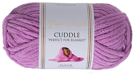 Utopia Crafts Cuddle Super Chunky Chenille Yarn Lavender, 100g 60m Ball, Fluffy, Soft & Easy to Use, Perfect Chunky Yarn for Crochet & Knitting, Machine Washable, Beginner-Friendly Wool Alternative