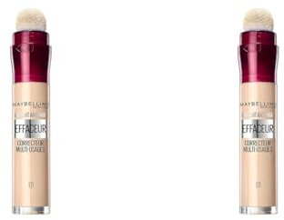 Maybelline New York - Anti-cernes/Correcteur Fluide - Instant Anti-Age L’Effaceur - Teinte : Beige Rosé (01) - 6,8 ml (Lot de 2)