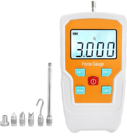 Digital Force Gauge Push and Pull Meter Dynamometer Tension Pressure Tester Thrust Meter Compression Load Plug Force Destructive Tests 3N/0.3kg/0.65lb
