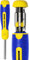 Ratcheting Screwdriver - 13-in-1 Multi Bit Screw Driver w/ ¼ Hex Shaft for Phillips, Star, Flat, Square Bit - Ratchet Screwdriver w/Retractable Cartridge - Multi Screwdriver (Yellow)