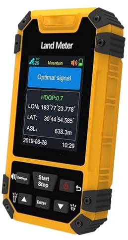 Jectse Misuratore di Superficie Terrestre Portatile, Display a Colori 2,4 Pollici, Uscita Dati, Comandi Vocali, Strumento di Misurazione GPS per Rilievi Topografici di Livello