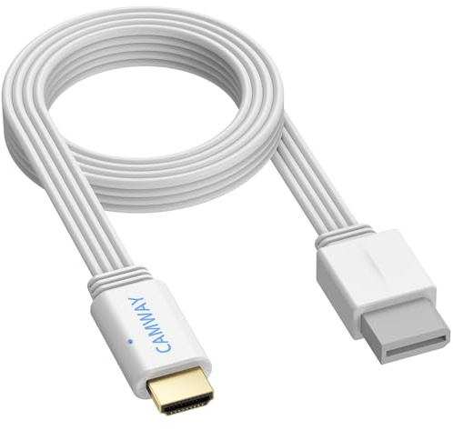 CAMWAY Wii till HDMI-konverterare 1080P/720P med 150 cm kabel, stöder NTSC 480i/480p, PAL 576i, Wii till HDMI-adapter för HDTV och bildskärm, plug och paly, vit