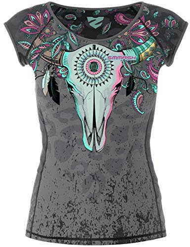 SMMASH Camicia Funzionale Camicia da Donna A Compressione Camicia Sportiva A Manica Corta Traspirante con Tecnologia Seconda Pelle Fitness Top Outdoor